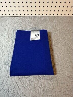 🎄Xersion Lounge Fitted Leggings with Mesh Detailed Bottom Blue Large